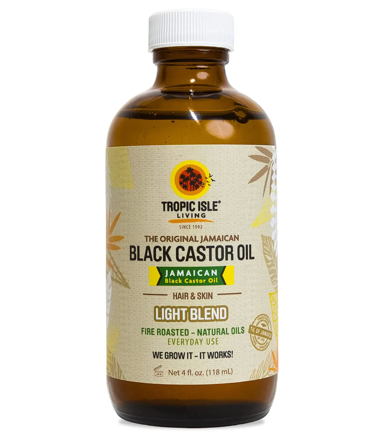 Jamaican Black Castor Oil Light Blend 4oz | Lightweight oil Seals Moisture & Controls Frizz | Daily Hair Maintenance | Skin Conditioner | Foot & Body Massage l Plant baseed natural oils